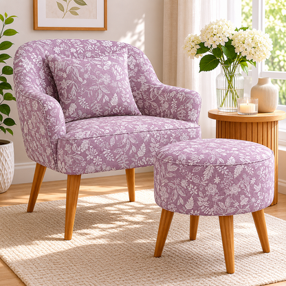 Kokka Natural Garden Purple Japanese Fabric – Cotton Linen Blend Fabric – Premium Floral Fabric