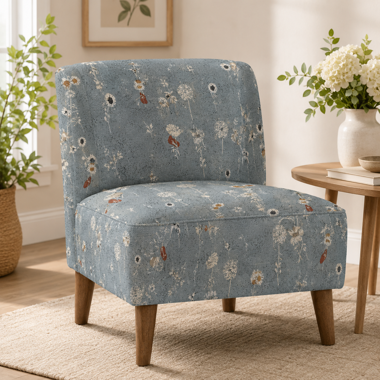 Summer Folk-Painted Meadow-Sky Blue Fabric-Lissie Teehee-Cotton + Steel
