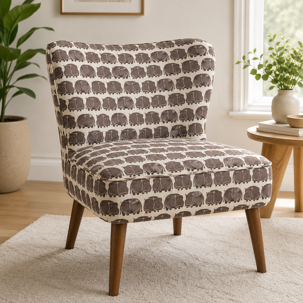 Rising Sun - Weary Hippo - Willow Fabric - Loes Van Oosten