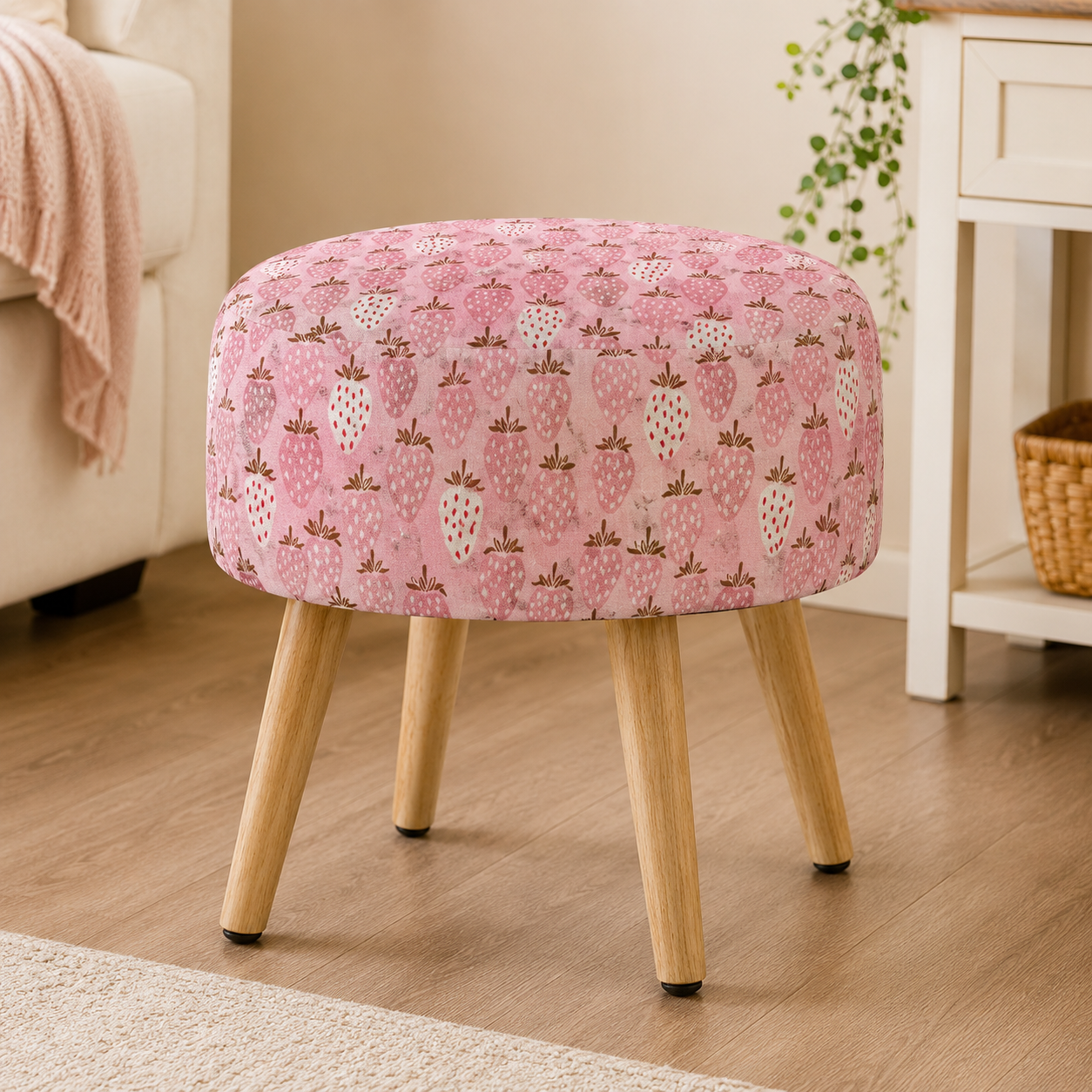 Under the Apple Tree Queen of Berries Flush Pink Fabric by Loes van Oosten
