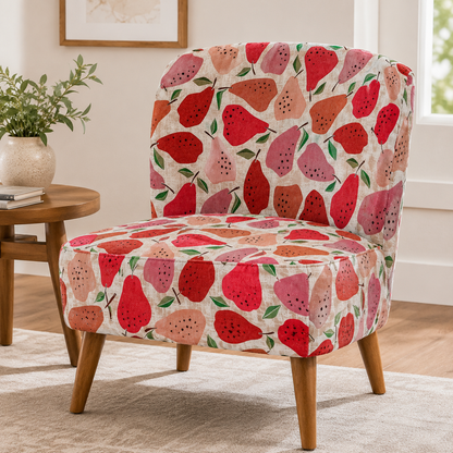 Under the Apple Tree-Quince Red Cotton Fabric-Loes van Oosten