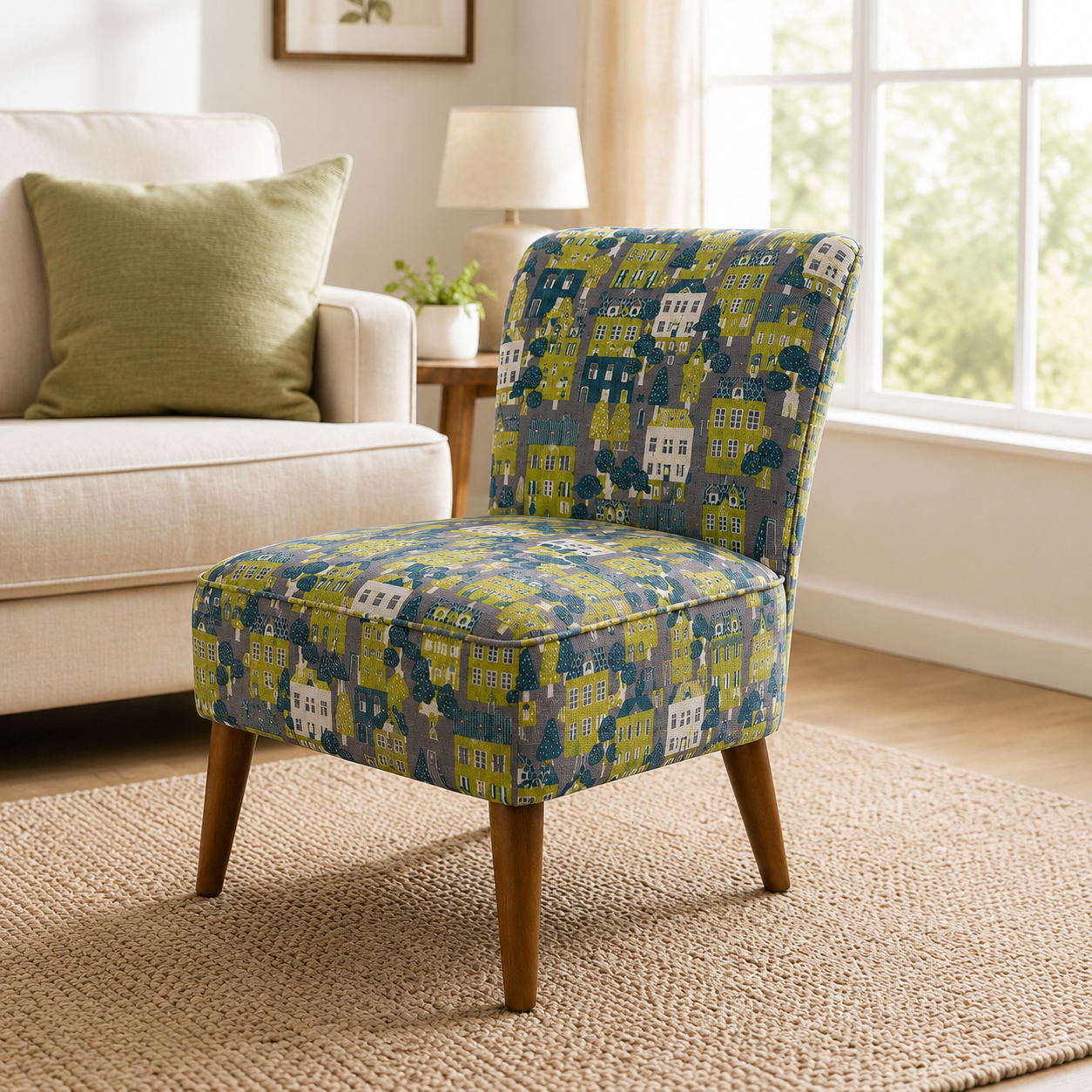 House-House Fabric-Robert Kaufman-Sevenberry-Cotton Flax