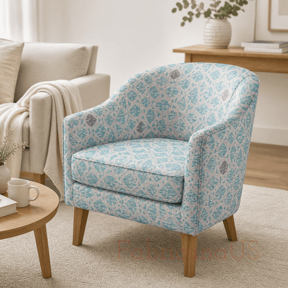 By the Seaside-Happy Fish-Aqua Unbleached Fabric-Loes Van Oosten-Cotton+Steel