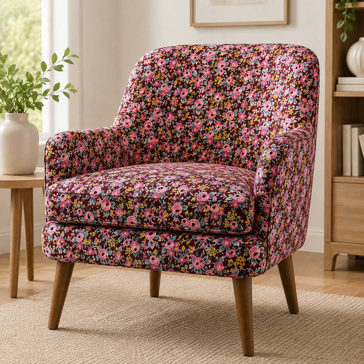 Garden Party Rosa - Burgundy Metallic Fabric - Rifle Paper Co - Cotton + Steel