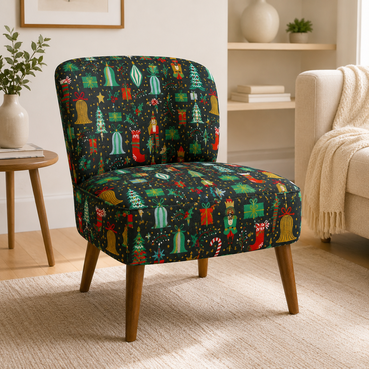 Holiday Classics - Deck The Halls - Evergreen Metallic Fabric - Rifle Paper Co - Cotton + Steel