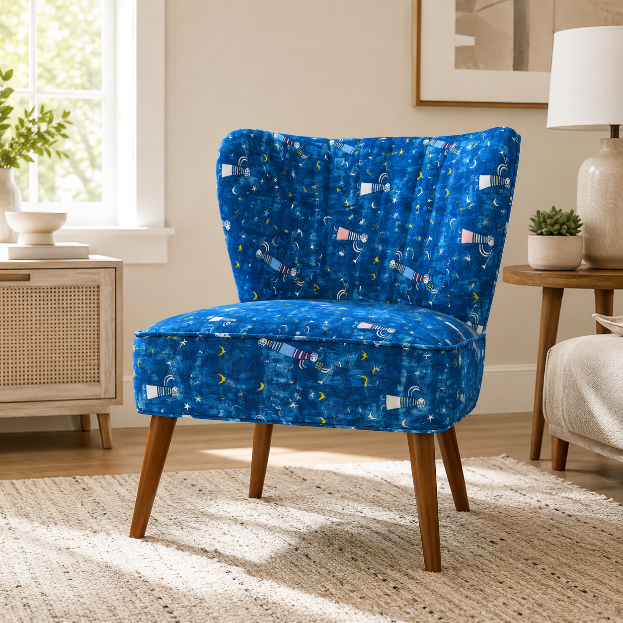 Noel Angels Singing-Navy Unbleached Fabric-Alexia Marcelle Abegg-C5135-001