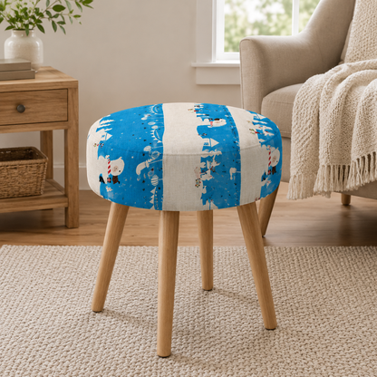 Waku Waku Christmas-Mr Polar Bear-Blue Unbleached Fabric-Naocoom-Cotton+ Steel