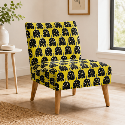 Kokka Japanese Lightweight Canvas Fabric – Black & Yellow Print – Premium Cotton Canvas – Made in Japan