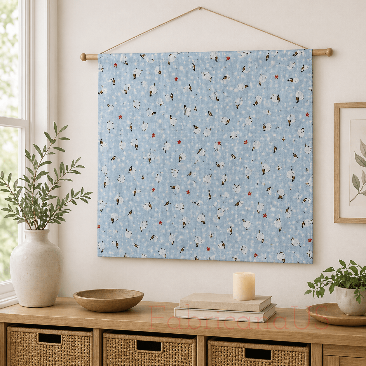 Cosmo Bird Double Gauze Cotton Fabric – Soft, Breathable & Lightweight Japanese Fabric, Half Yard 44” – Perfect for Sewing, Quilting & DIY Projects