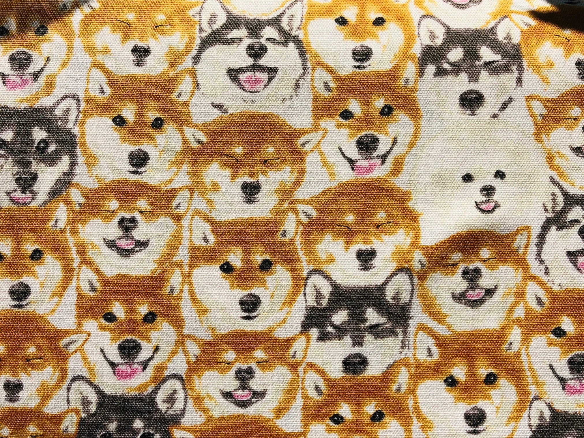 Dog - Husky - Husky Dog - Japanese Fabric - Kokka - Mask Fabric - Quilting Cotton Fabric - Black - Brown - White - YK-76070