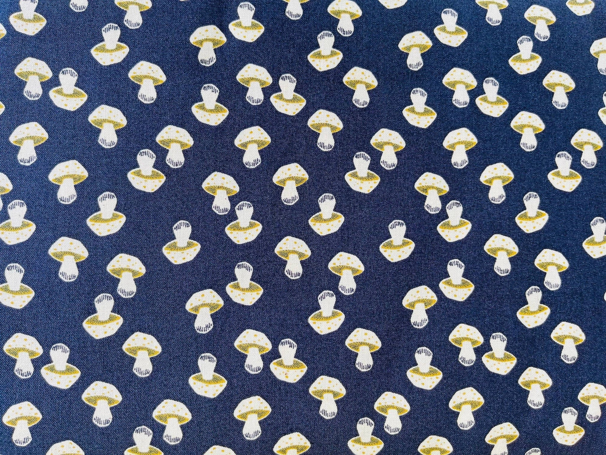 In The Woods -Mushroom-Dark Slate Unbleached Fabric- Loes Van Oosten - Cotton + Steel - RJR Fabric - Quilting Cotton Fabric - LV202-DS3U