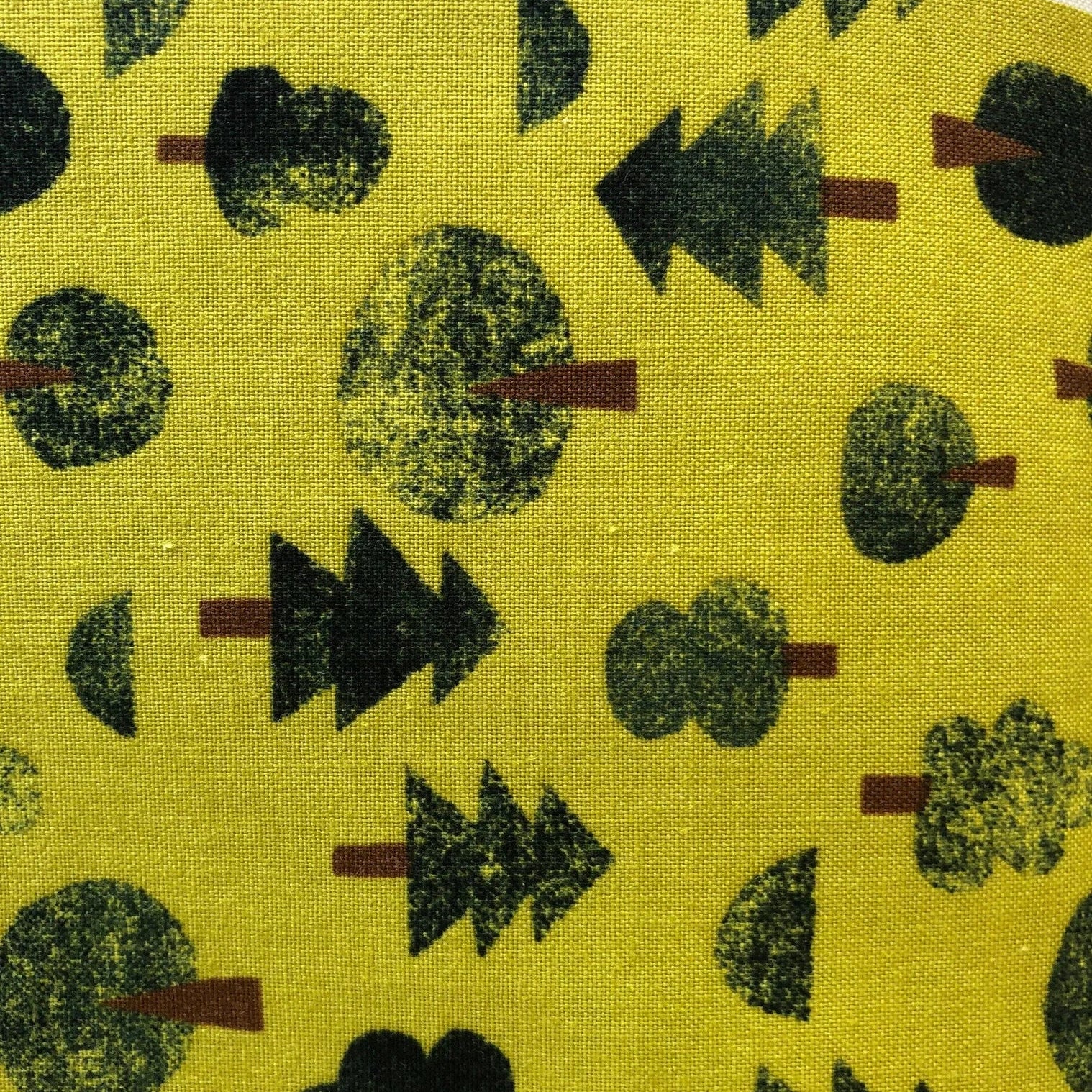 Neko and Tori-Tiny Trees-Avocado Fabric-Itsuko Naka-Cotton + Steel-IN101-AV2