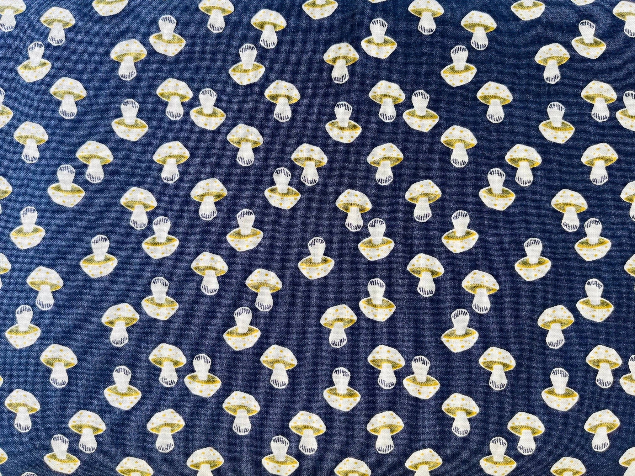 In The Woods -Mushroom-Dark Slate Unbleached Fabric- Loes Van Oosten - Cotton + Steel - RJR Fabric - Quilting Cotton Fabric - LV202-DS3U