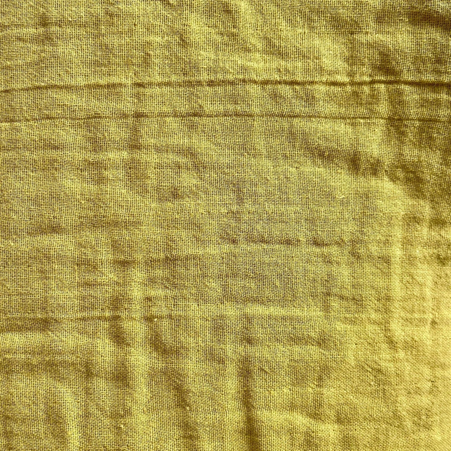 Kokka - Yellow Mustard - 100% Cotton - Triple Washed Double Gauze - Japanese Fabric