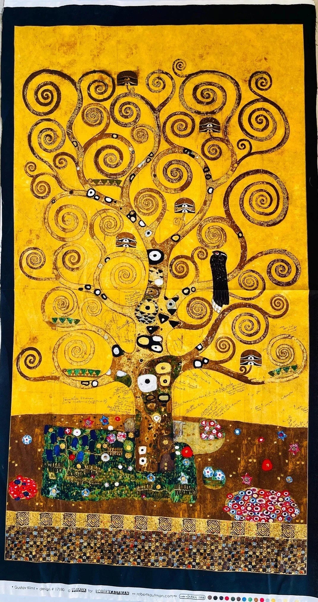 Gustav Klimt - Tree of Life - Gold - Robert Kaufman - Quilting Cotton Panel