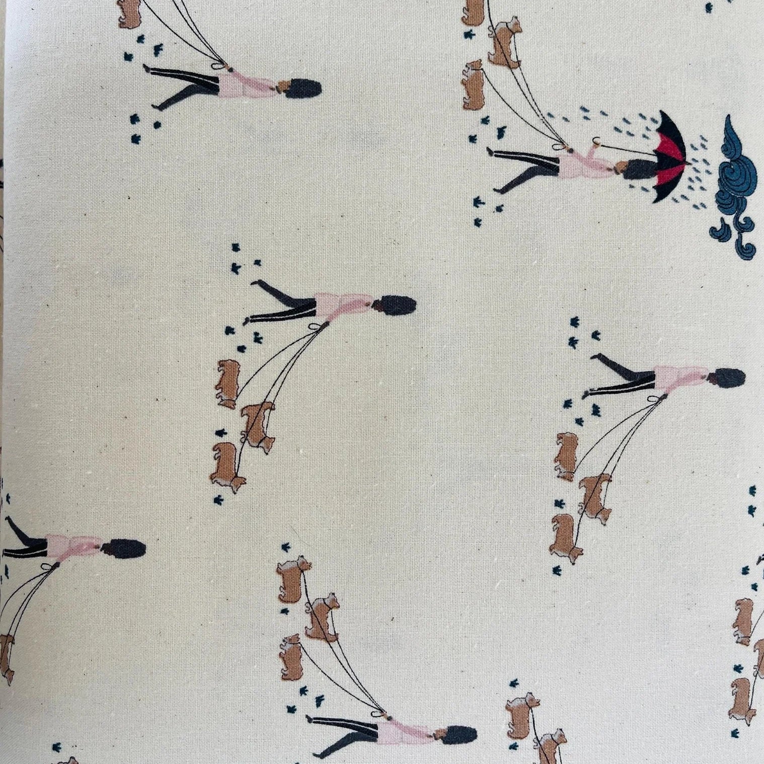 London Town-Reign Reign Go Away-White Unbleached Fabric-Sara Mulvanny-Cotton+Steel-SY103-WH3U