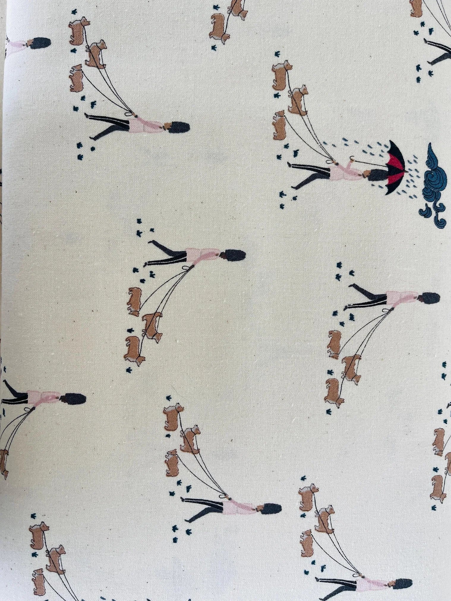 London Town-Reign Reign Go Away-White Unbleached Fabric-Sara Mulvanny-Cotton+Steel-SY103-WH3U
