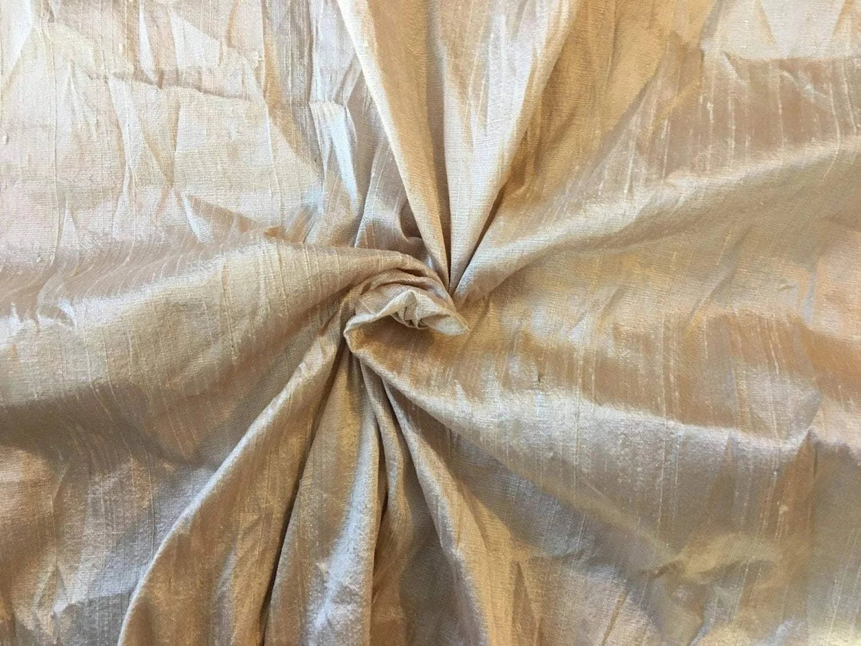 Indian silk Dupioni Fabric.Rose Gold.100% silk. 55" wide .