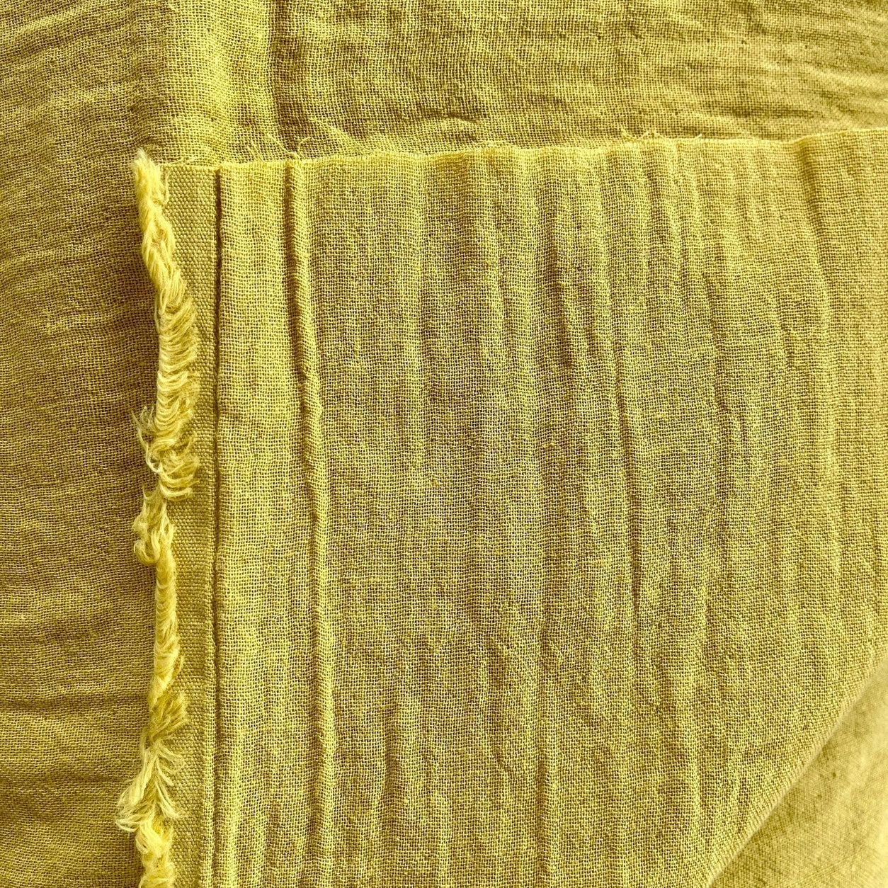 Kokka - Yellow Mustard - 100% Cotton - Triple Washed Double Gauze - Japanese Fabric