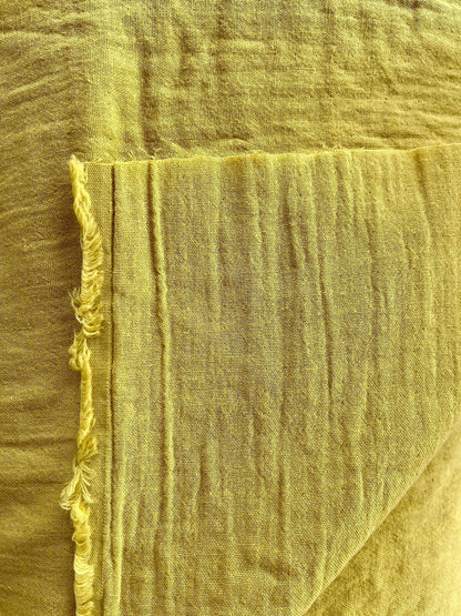 Kokka - Yellow Mustard - 100% Cotton - Triple Washed Double Gauze - Japanese Fabric