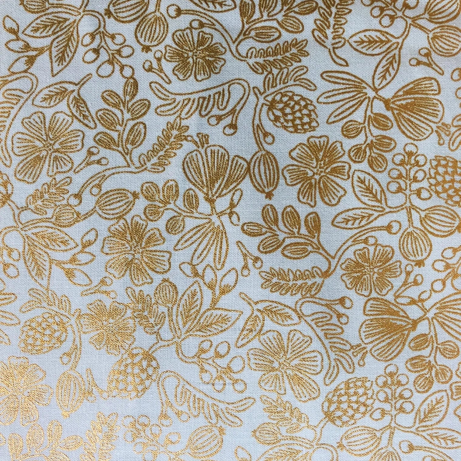 Garden Party - Primavera-Moxie Floral-Mint Metallic Fabric