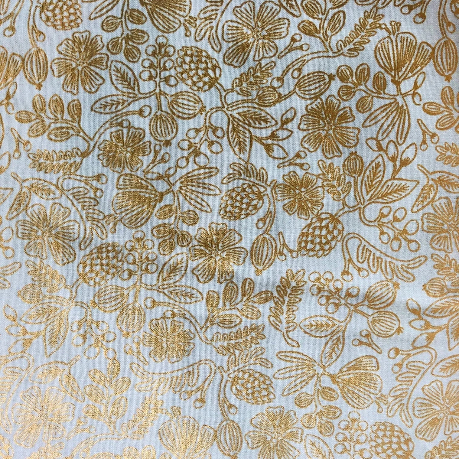 Garden Party - Primavera-Moxie Floral-Mint Metallic Fabric