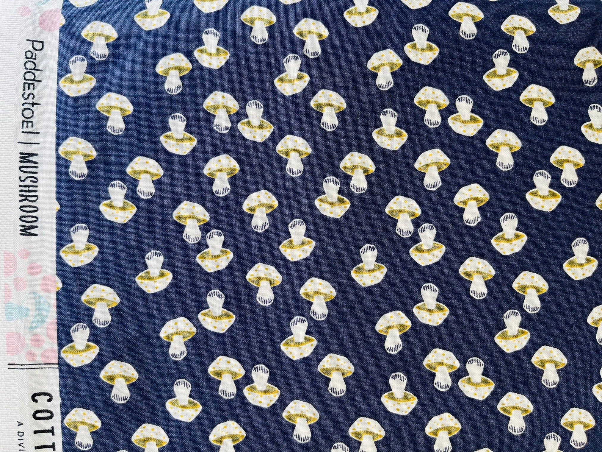 In The Woods -Mushroom-Dark Slate Unbleached Fabric- Loes Van Oosten - Cotton + Steel - RJR Fabric - Quilting Cotton Fabric - LV202-DS3U