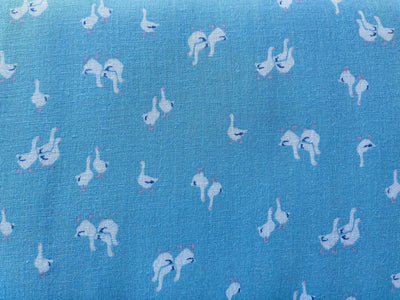 Hokka Japanese Textiles Double Gauze Cotton Blue Goose Fabric.