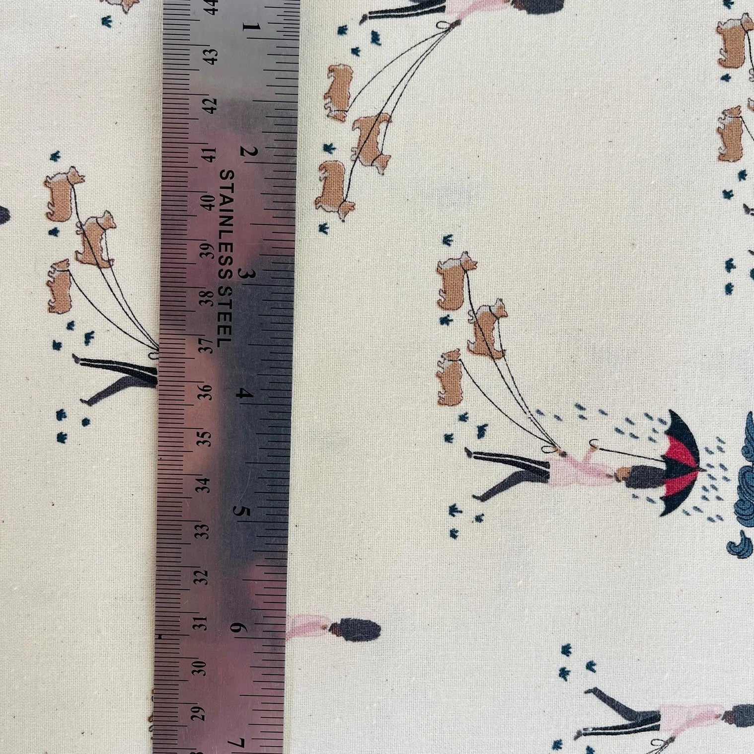 London Town-Reign Reign Go Away-White Unbleached Fabric-Sara Mulvanny-Cotton+Steel-SY103-WH3U
