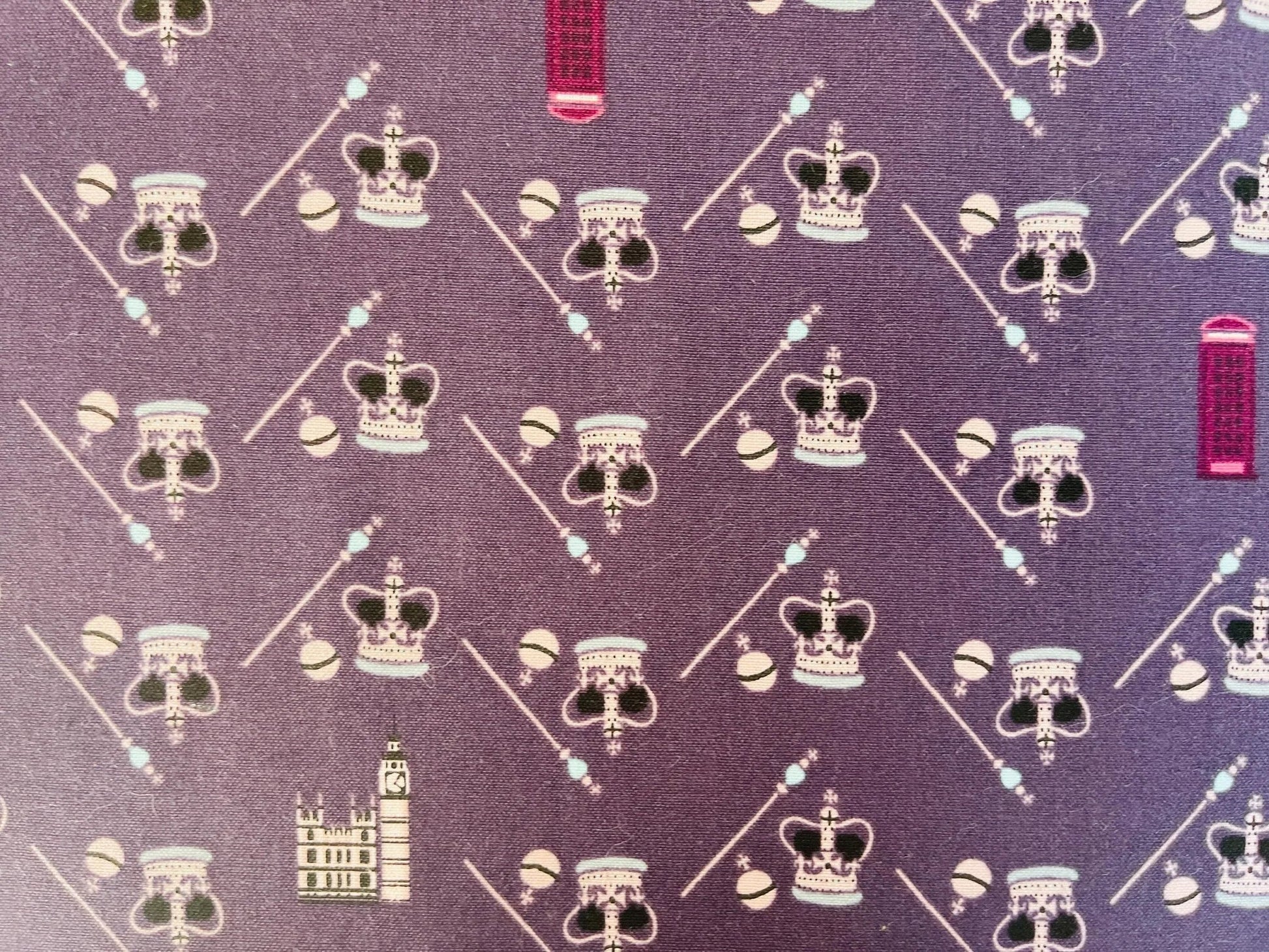 London Town HRH - Royal Purple Fabric- Sara Mulvanny - Cotton + Steel - Purple - Red - Blue - Quilting Cotton - SY104-RP3