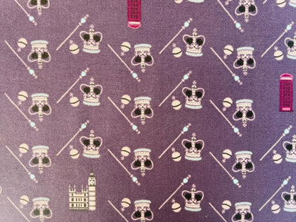 London Town HRH - Royal Purple Fabric- Sara Mulvanny - Cotton + Steel - Purple - Red - Blue - Quilting Cotton - SY104-RP3