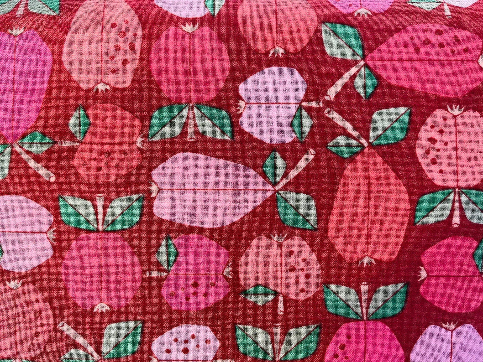 Under the Apple Tree Orchard Vermilion Unbleached Canvas Loes Van Oosten Cotton + Steel Canvas Fabric - LV503-VE5UC