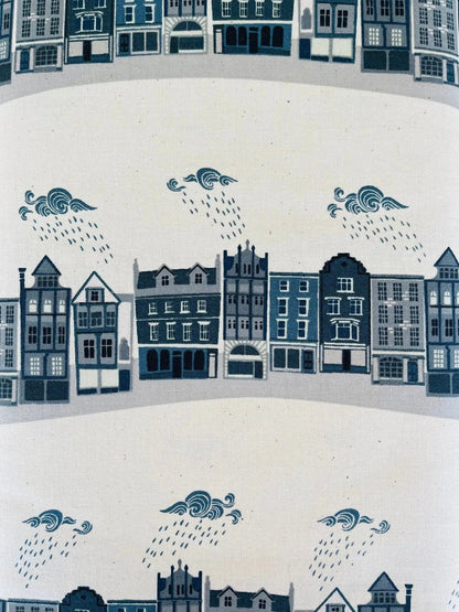 London Town - Kings Road - Slate Unbleached Fabric - Sara Mulvanny - Gray - Green - Cotton + Steel - Quilting Cotton - SY101-SL2U