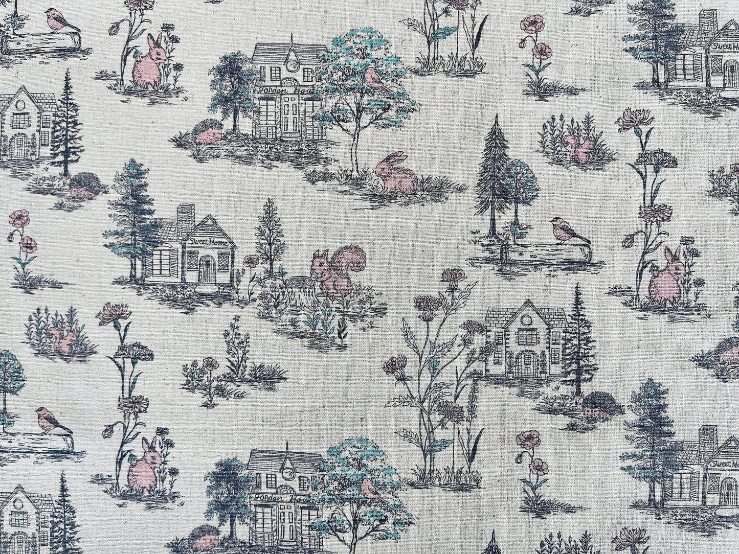 Squirrel Fabric - Porcupine Fabric - Forest Friends Fabric - Japanese Fabric - 33000-2A