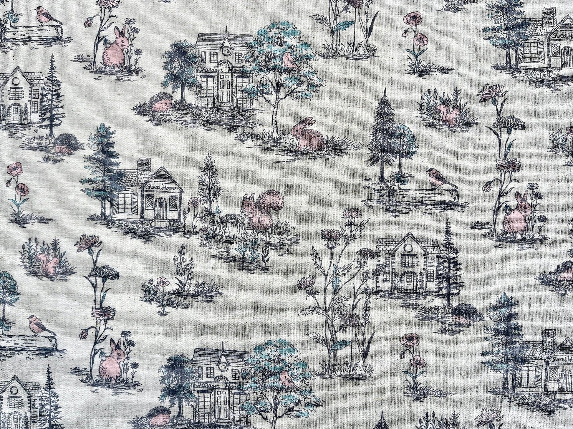 Squirrel Fabric - Porcupine Fabric - Forest Friends Fabric - Japanese Fabric - 33000-2A
