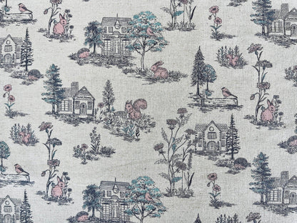 Squirrel Fabric - Porcupine Fabric - Forest Friends Fabric - Japanese Fabric - 33000-2A