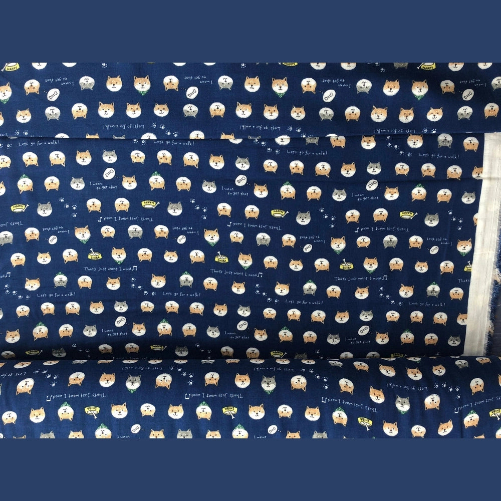 Dog - Dog Fabric - Japanese Fabric - Kokka - Double Gauze Cotton  - KTS-6485