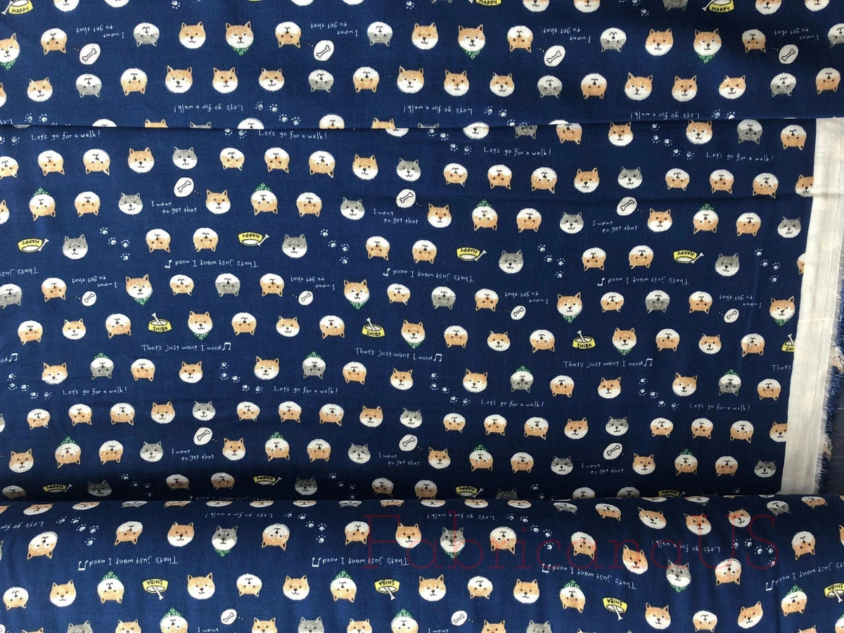Dog - Dog Fabric - Japanese Fabric - Kokka - Double Gauze Cotton  - KTS-6485