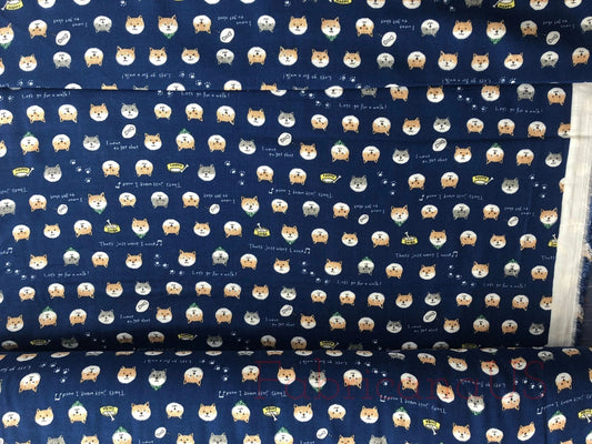 Dog - Dog Fabric - Japanese Fabric - Kokka - Double Gauze Cotton  - KTS-6485