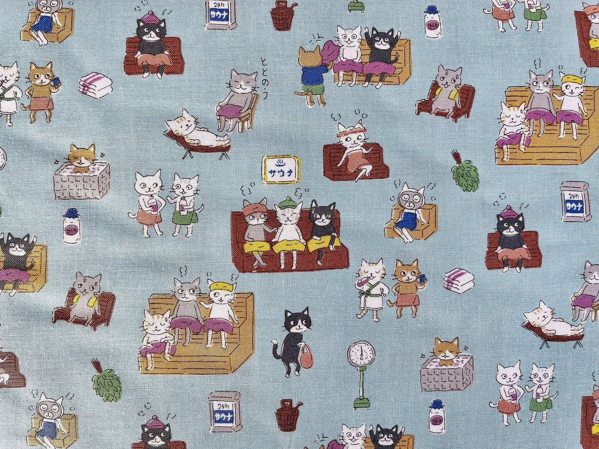 Cat-Cat Fabric-Funny Cats-Kokka Fabric-Japanese fabric