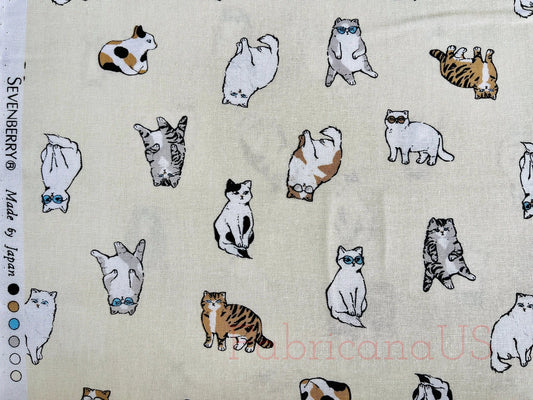 Cat - Cat Fabric - Robert Kaufman - Japanese quilting cotton.