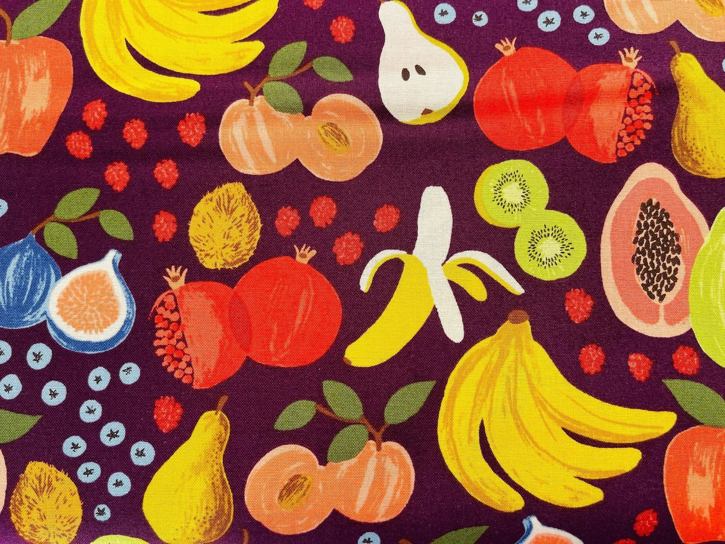 Orchard-Fruit Stand-Burgundy Fabric-Rifle Paper Co-Cotton + Steel-RP1200-BU1