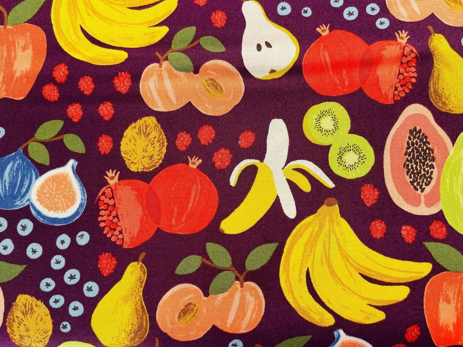Orchard-Fruit Stand-Burgundy Fabric-Rifle Paper Co-Cotton + Steel-RP1200-BU1
