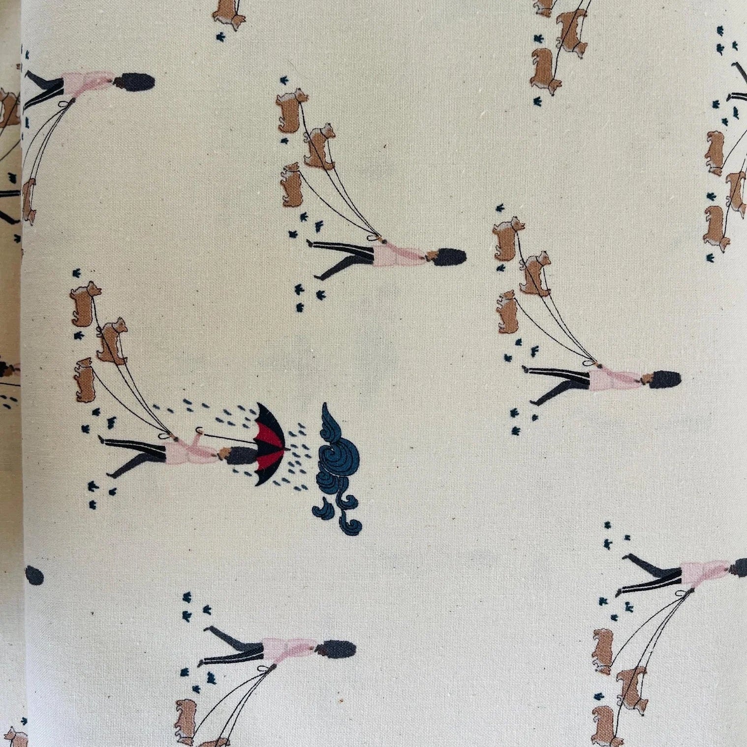 London Town-Reign Reign Go Away-White Unbleached Fabric-Sara Mulvanny-Cotton+Steel-SY103-WH3U