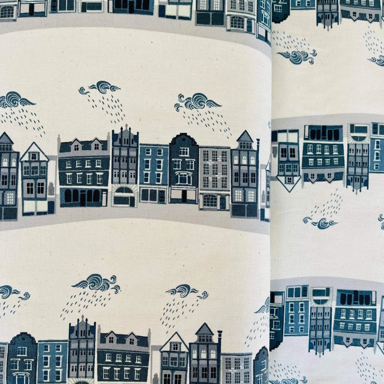 London Town - Kings Road - Slate Unbleached Fabric - Sara Mulvanny - Gray - Green - Cotton + Steel - Quilting Cotton - SY101-SL2U