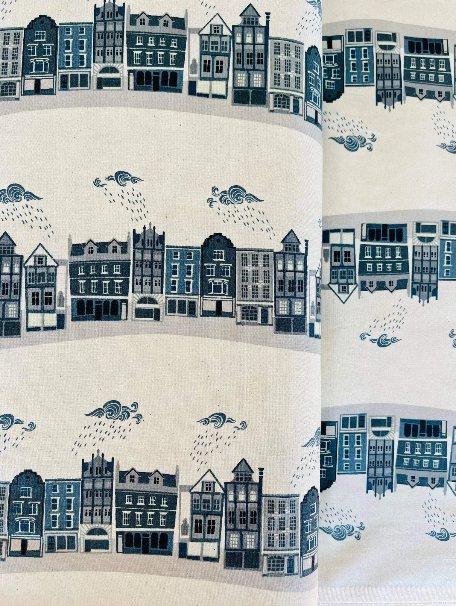 London Town - Kings Road - Slate Unbleached Fabric - Sara Mulvanny - Gray - Green - Cotton + Steel - Quilting Cotton - SY101-SL2U
