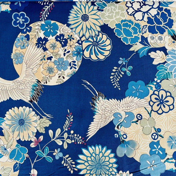Kokka- Crane-Japanese Fabric-Sheeting  Cotton Fabric