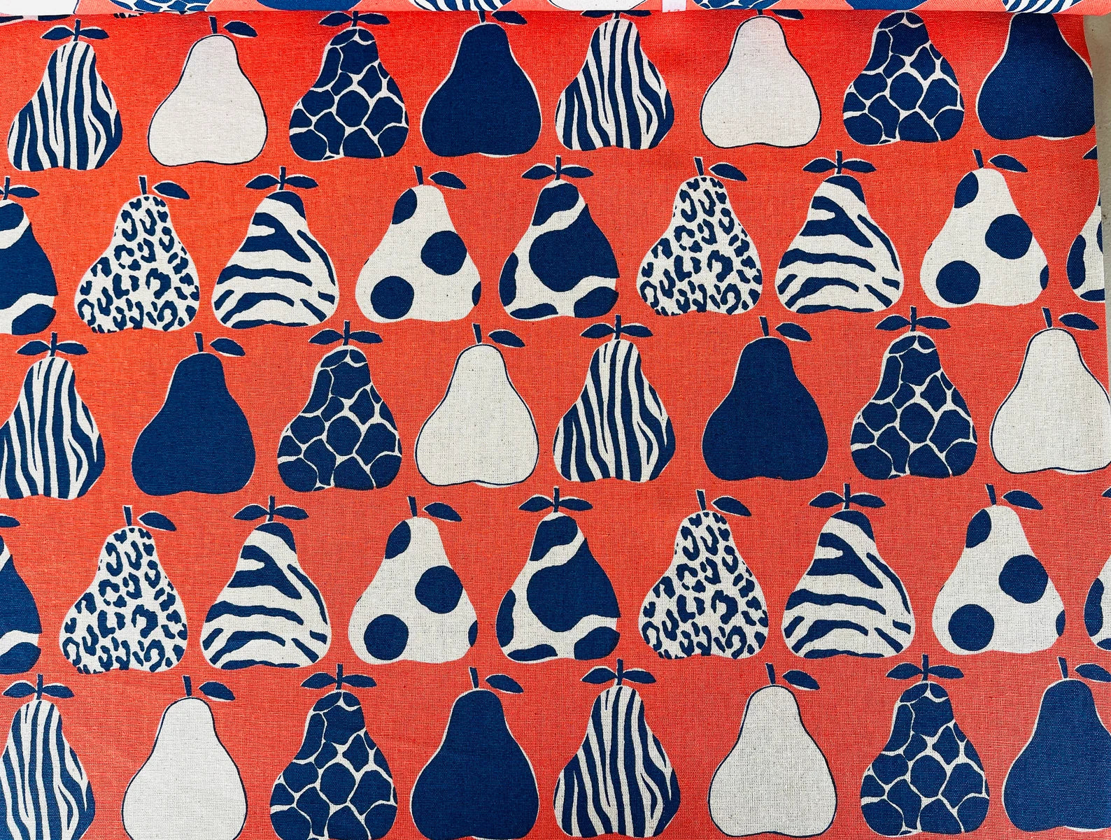 Pear - Pear Fabric - Kokka Japanese Fabric- Lightweight Canvas - 1024-705