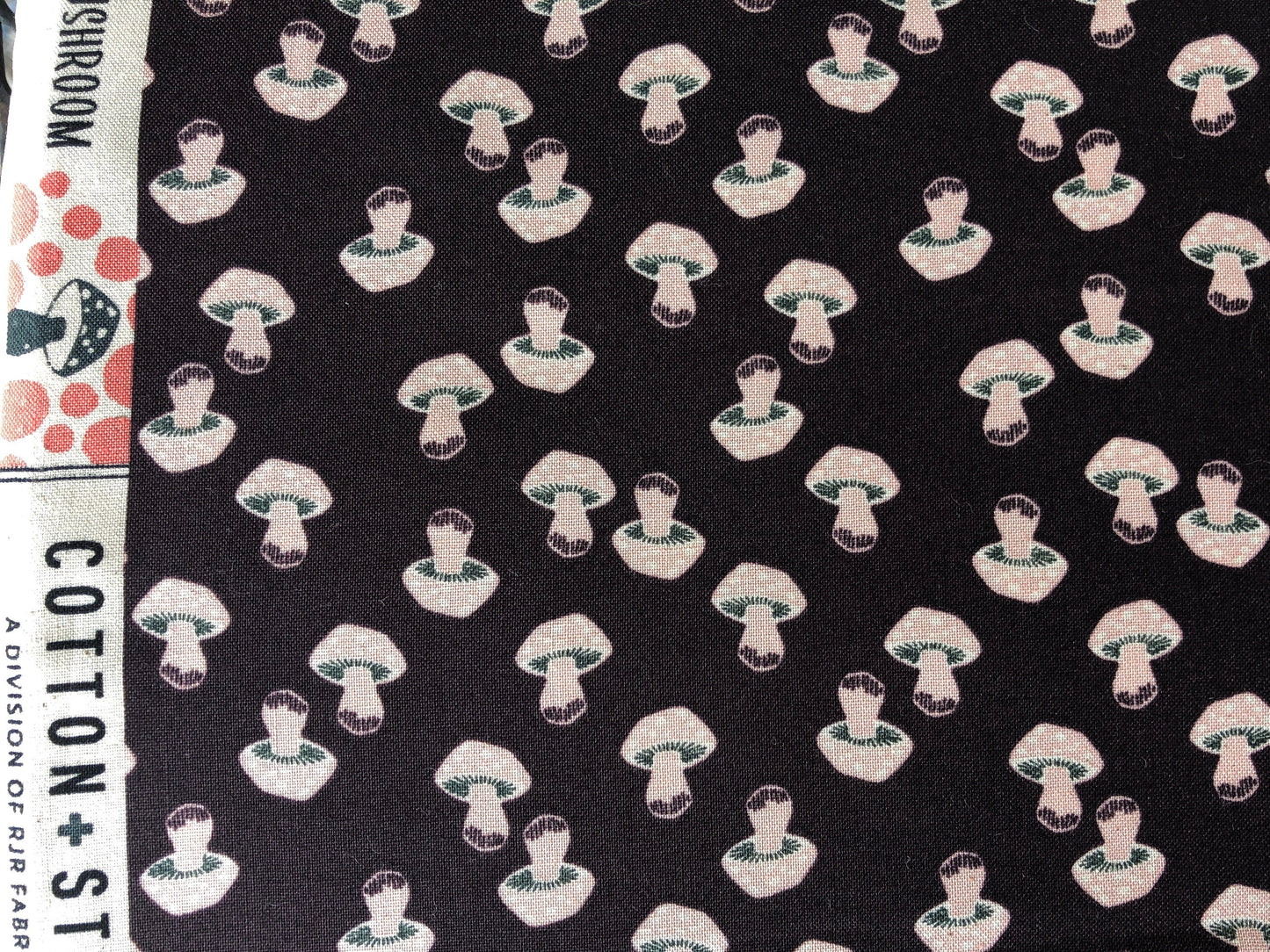 In The Woods-Mushroom-Eggplant Unbleached Fabric-Loes Van Oosten
