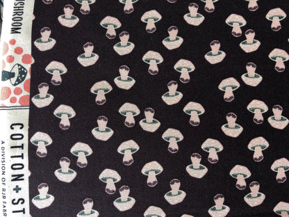 In The Woods-Mushroom-Eggplant Unbleached Fabric-Loes Van Oosten